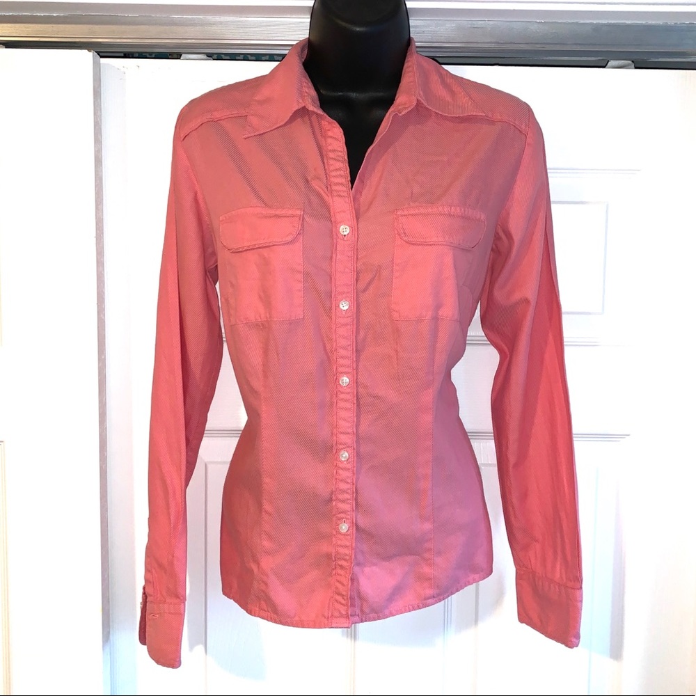 ANN TAYLOR LOFT Pink long sleeve DRESS SHIRT S